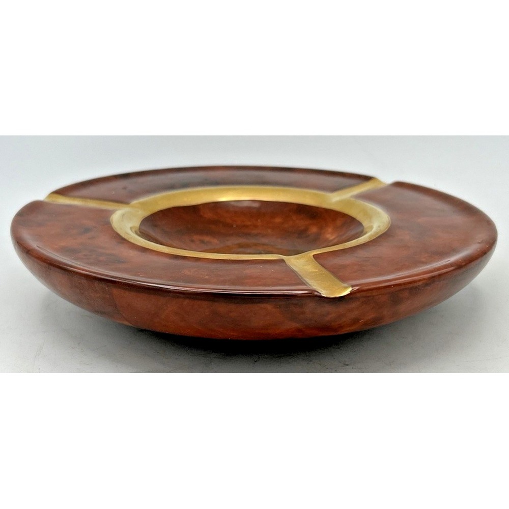 Ceramica Yapacanch Ashtray Brown And Gold Colored W 7‎ 7/8"X H 1 3/8"